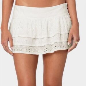 Edikted white mini skirt size small! Never worn before!